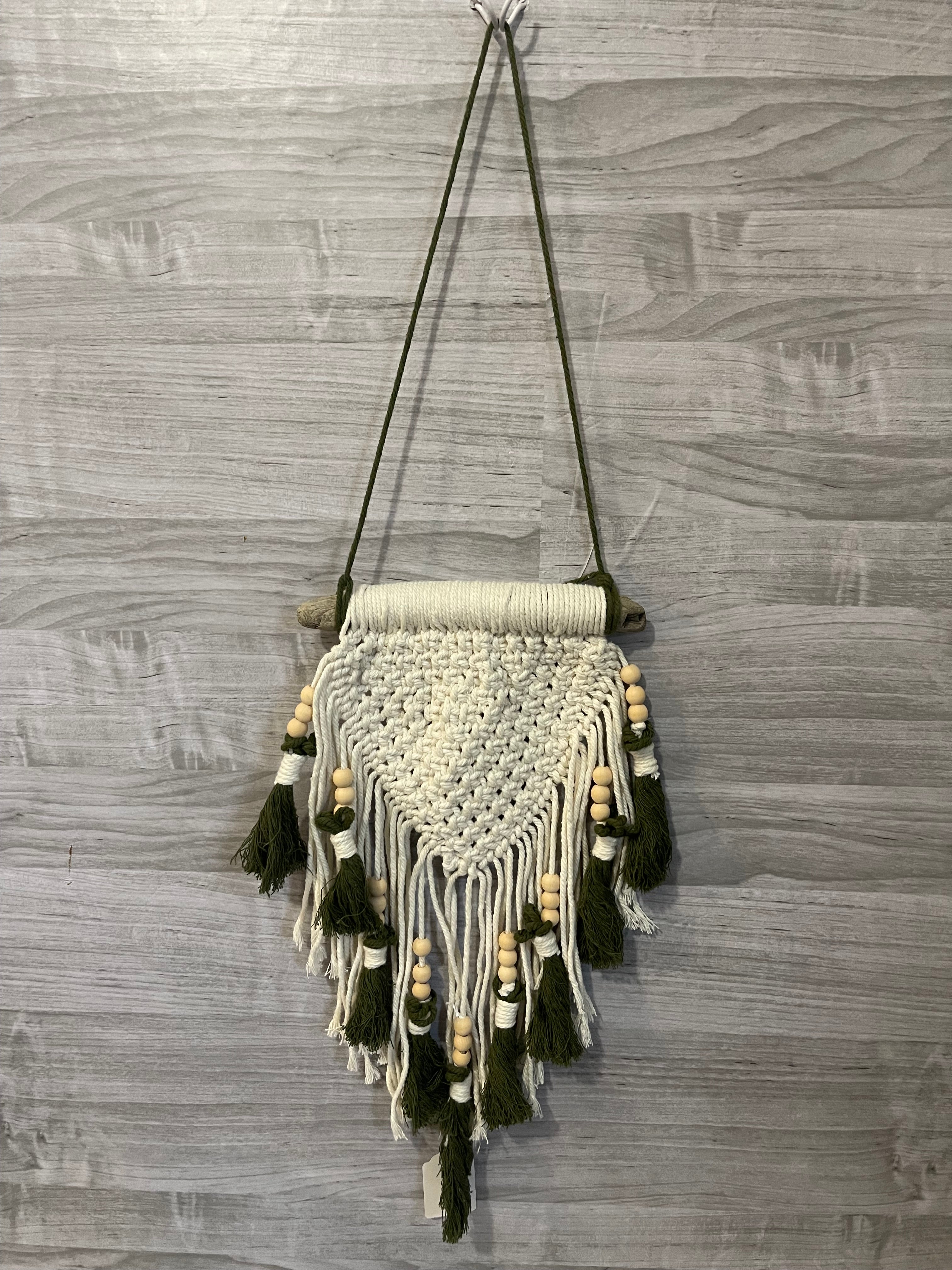 Dark green & neutral box pattern wall decor