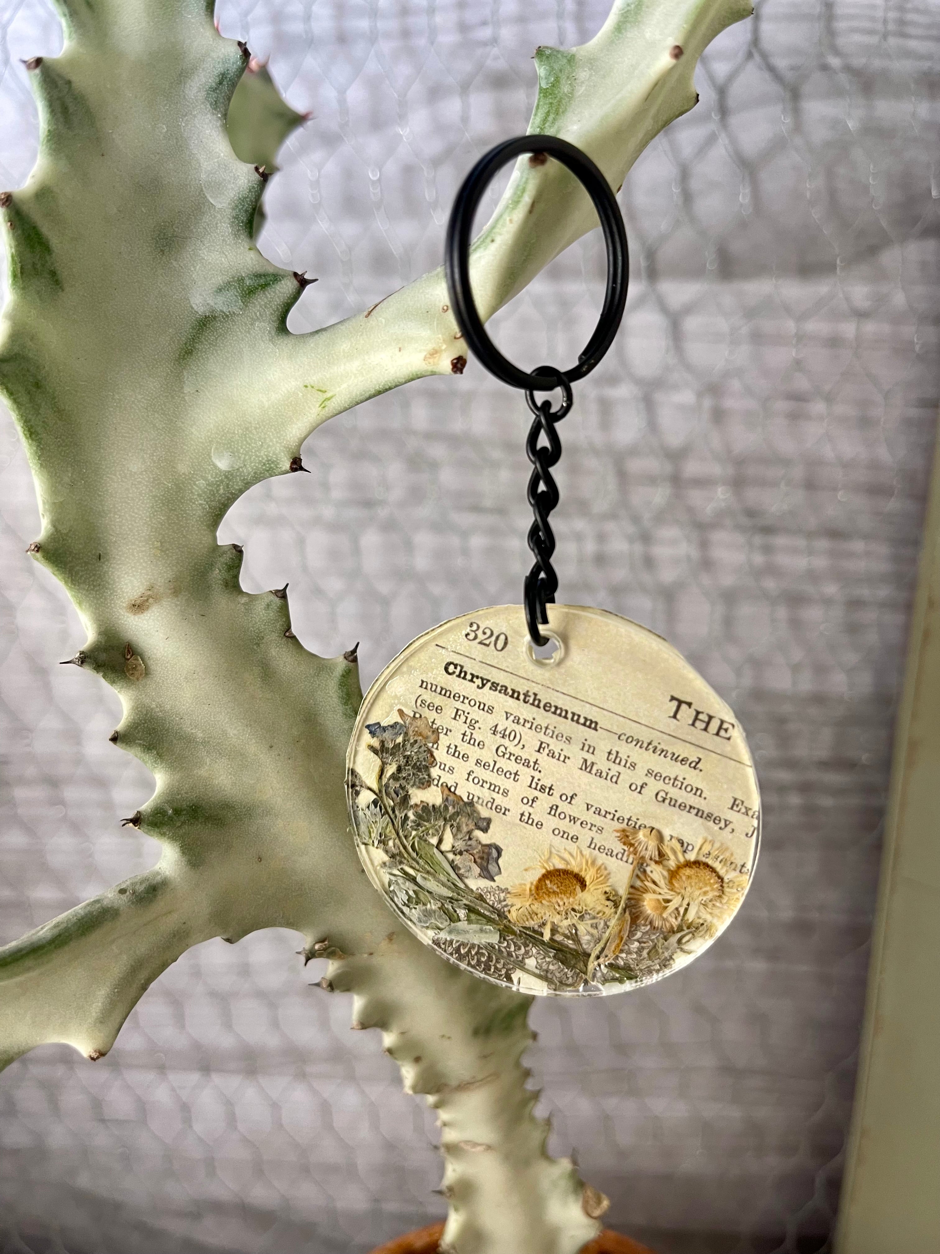 Acrylic Pressed Wildflower Keychain