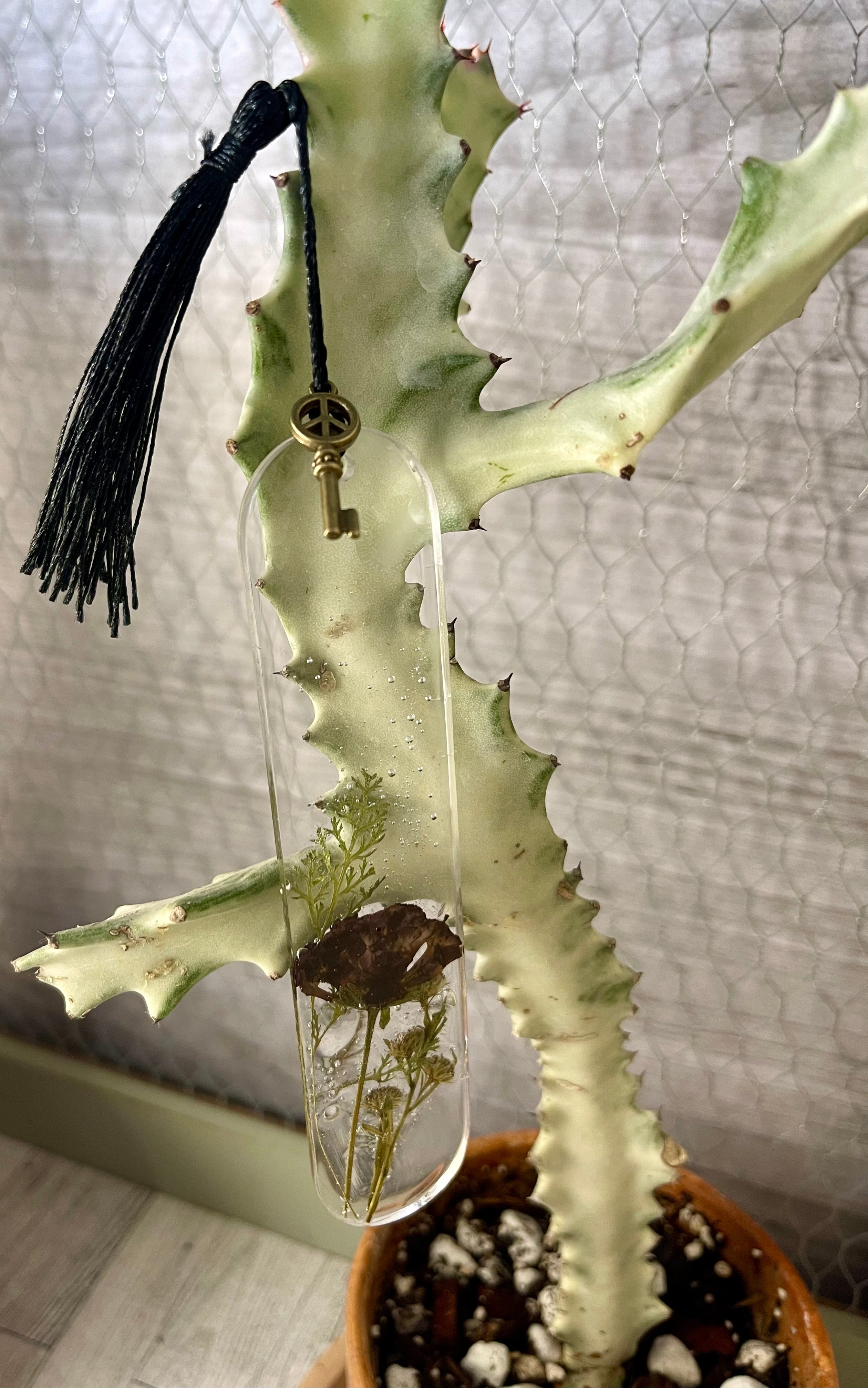 Resin Bookmark with pressed Petunia and Wildflowers