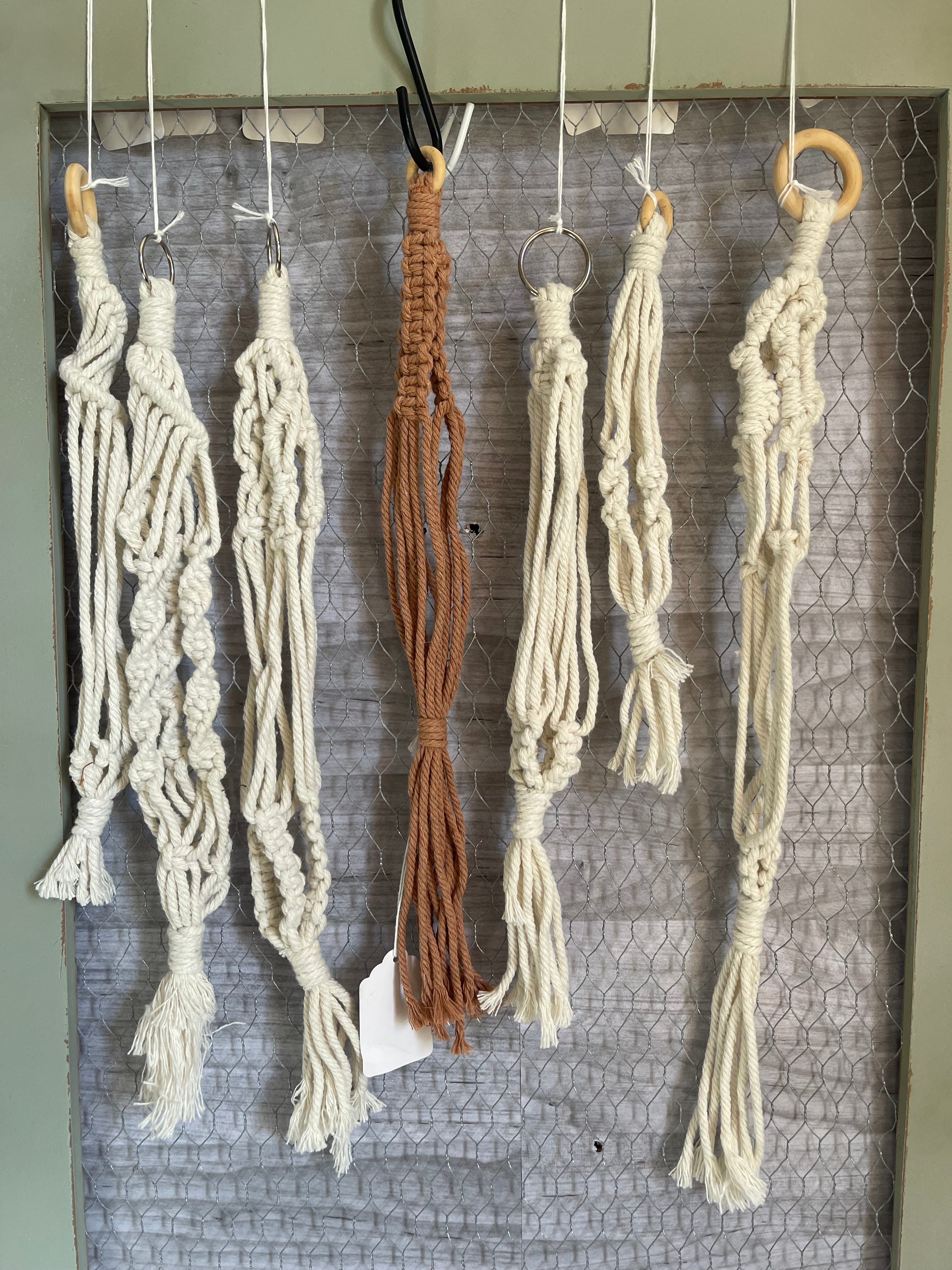 Micro mini macrame plant hangers