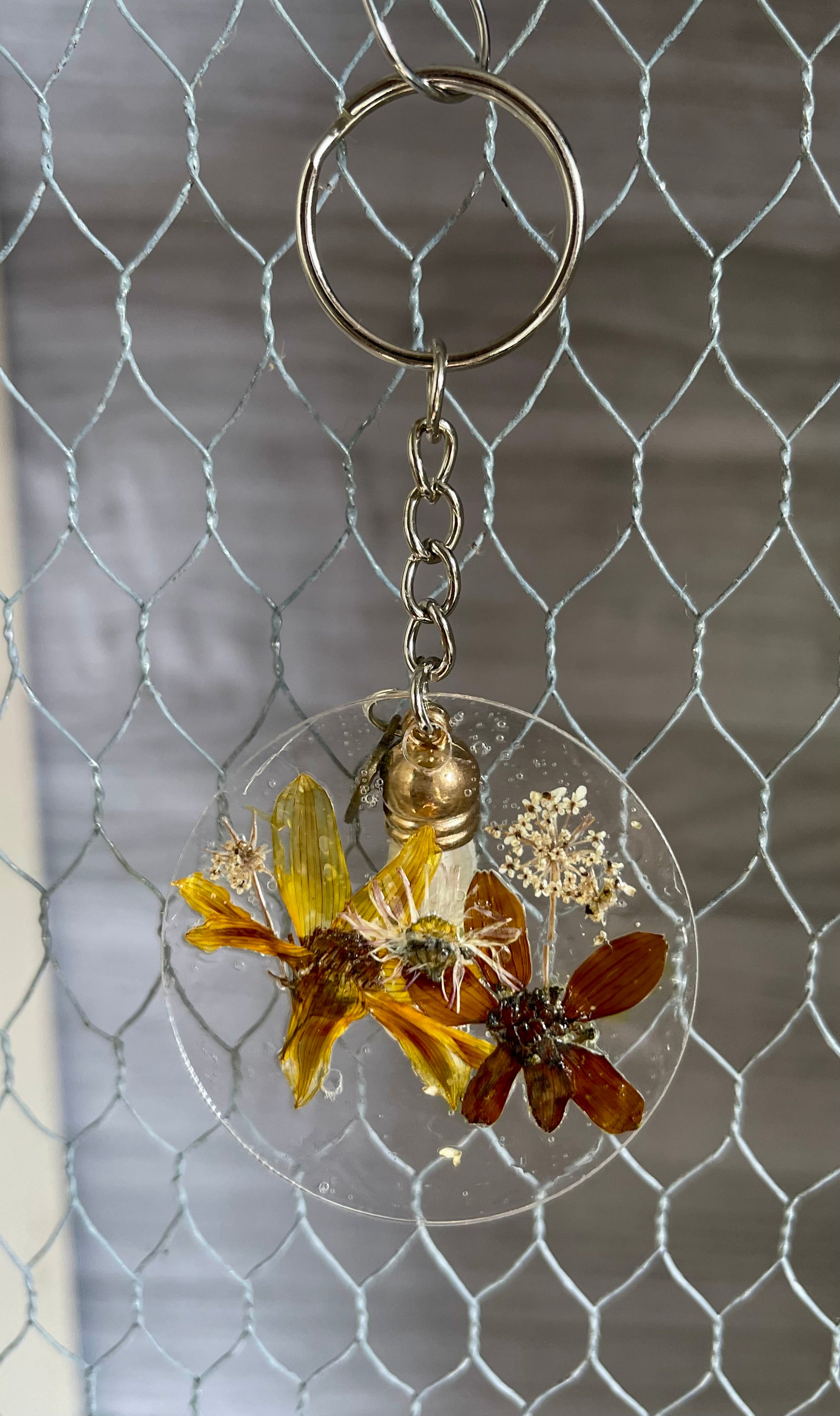 Acrylic wildflower keychain