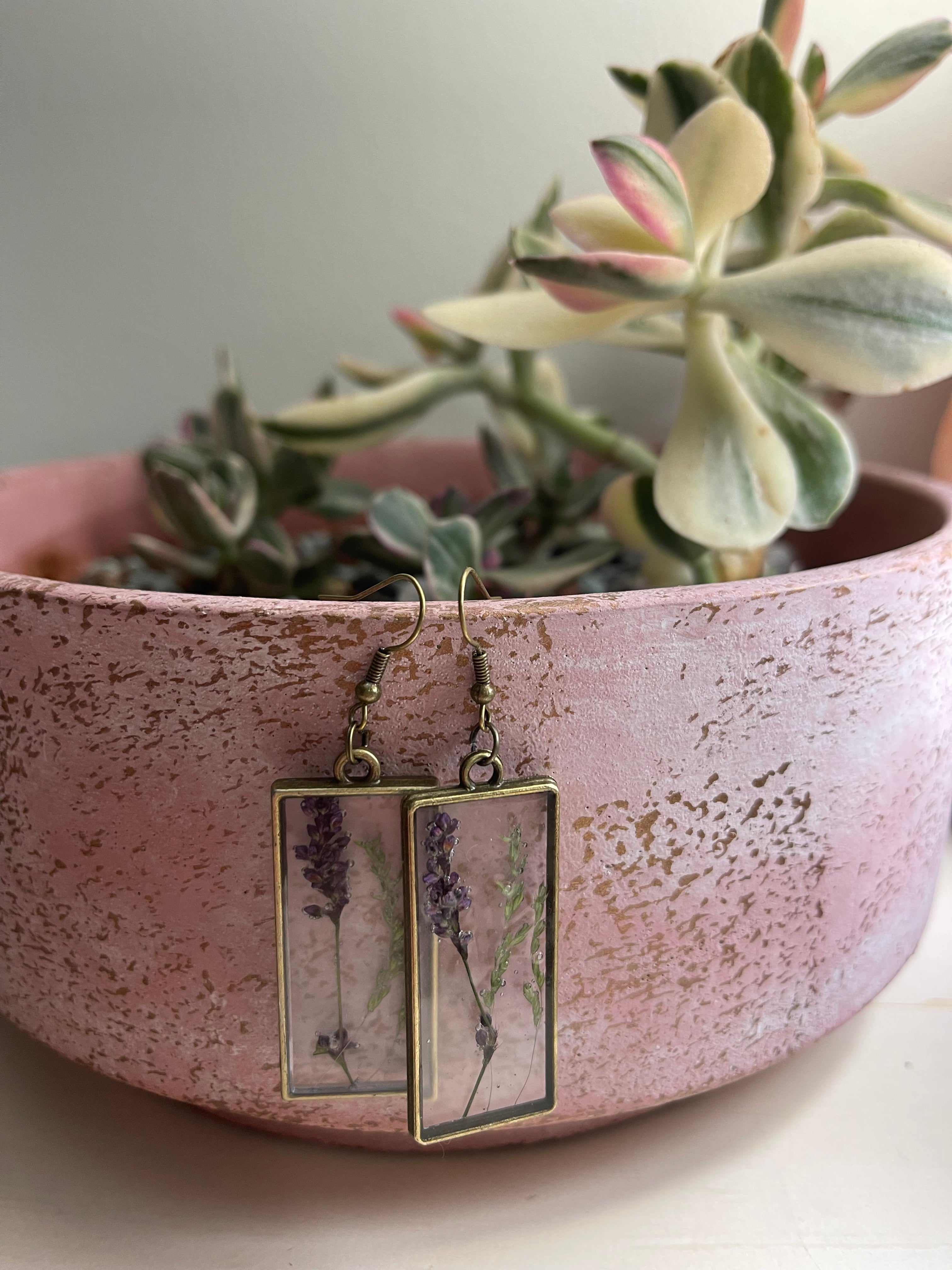 Brass Rectangle wildflowers