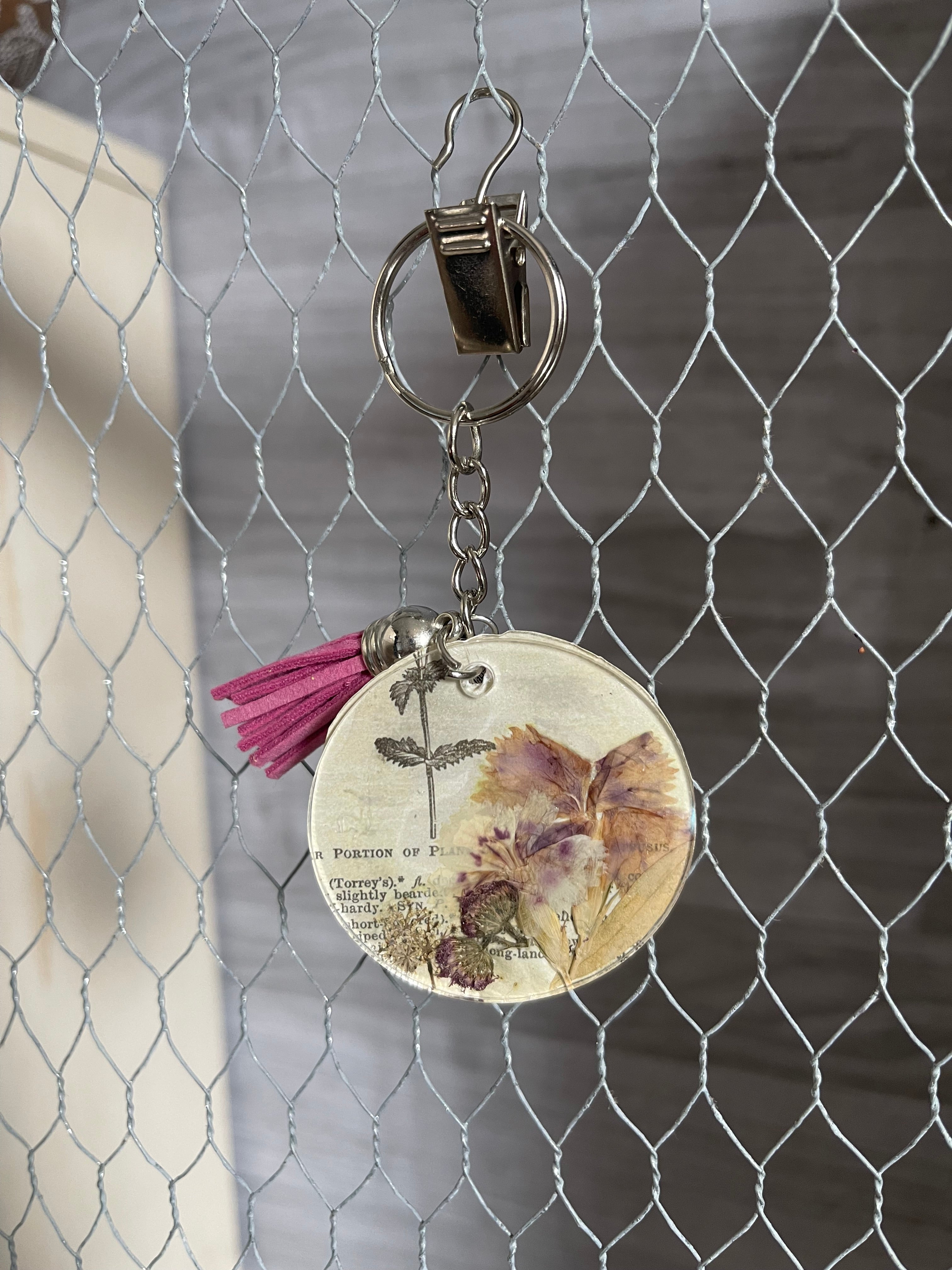 Acrylic wildflower keychain