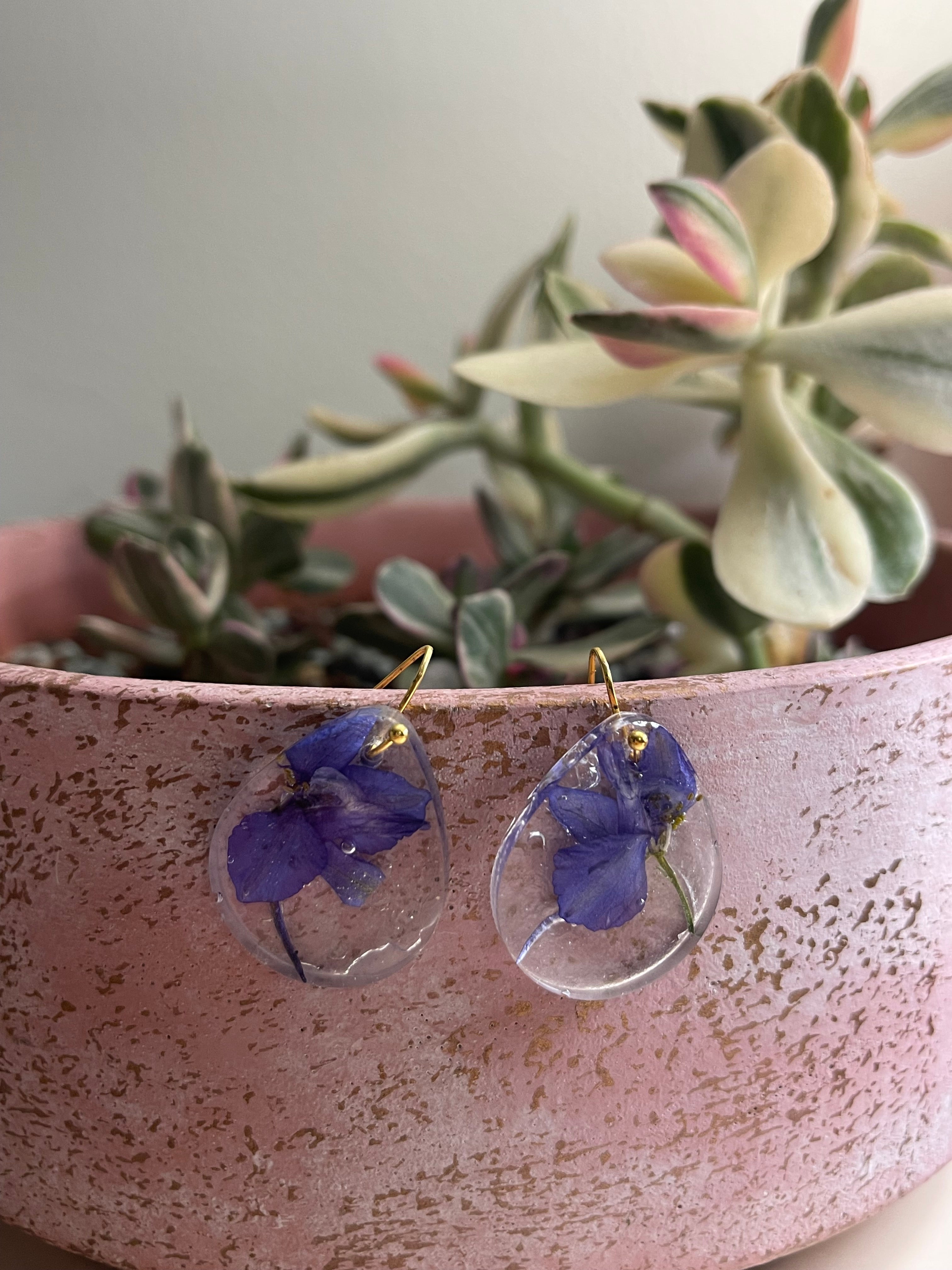 Larkspur circle earrings