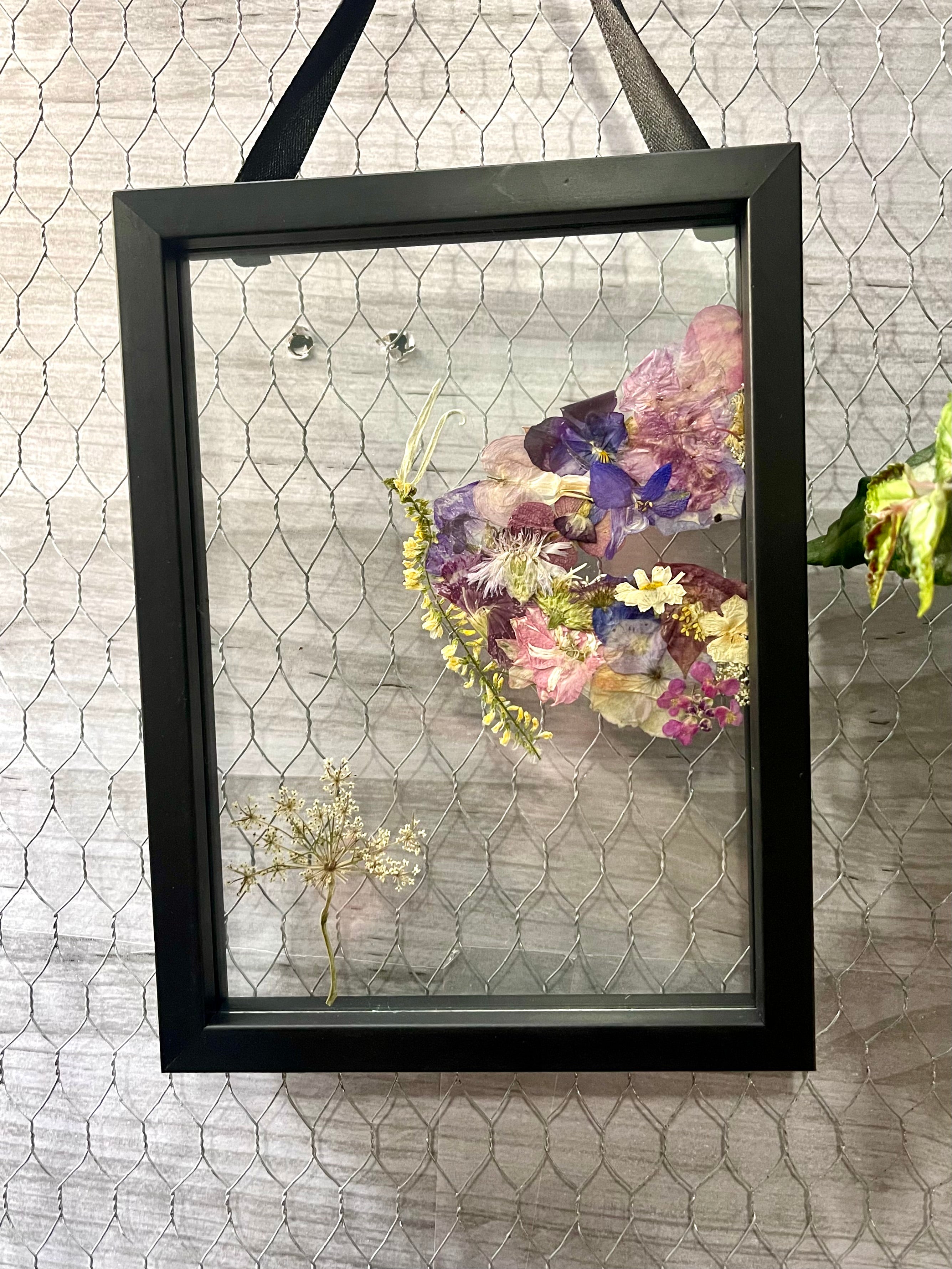 Butterfly pressed flower artwork