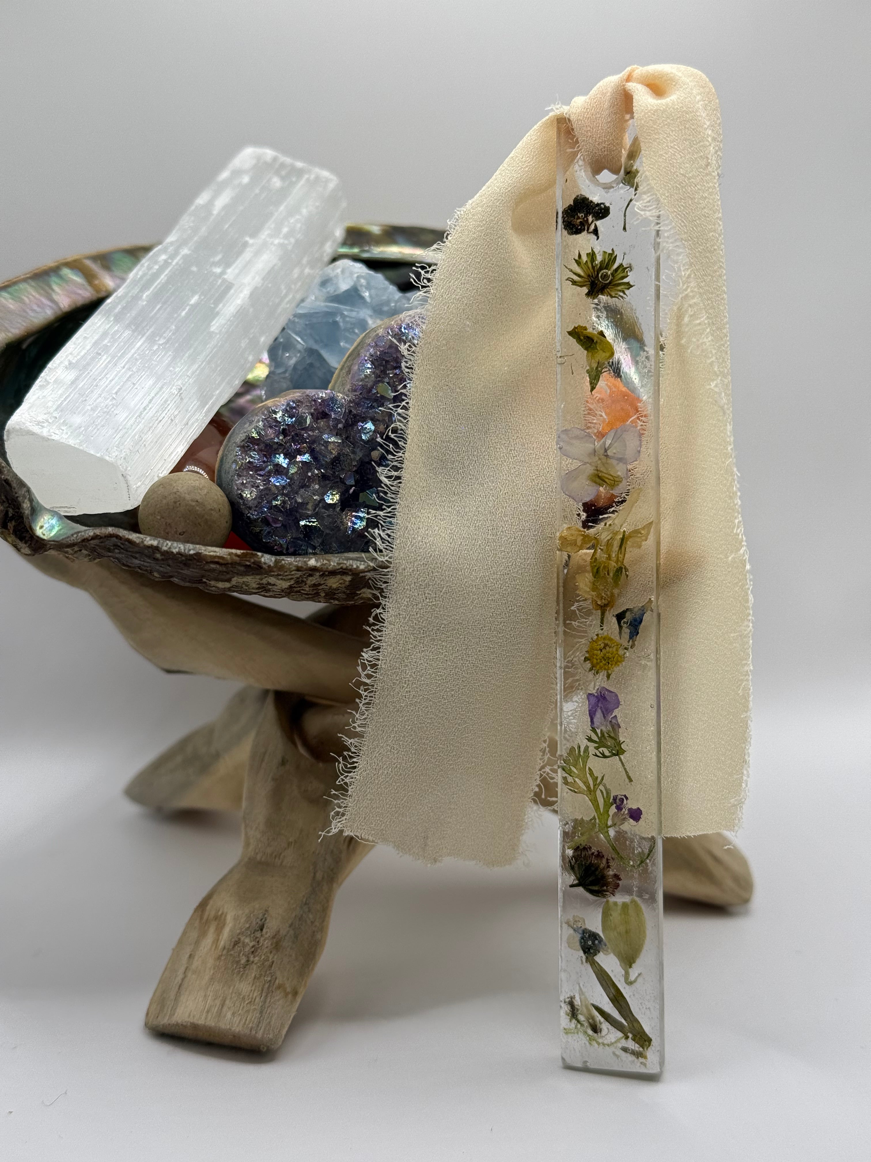 Skinny Resin Wildflower Bookmark