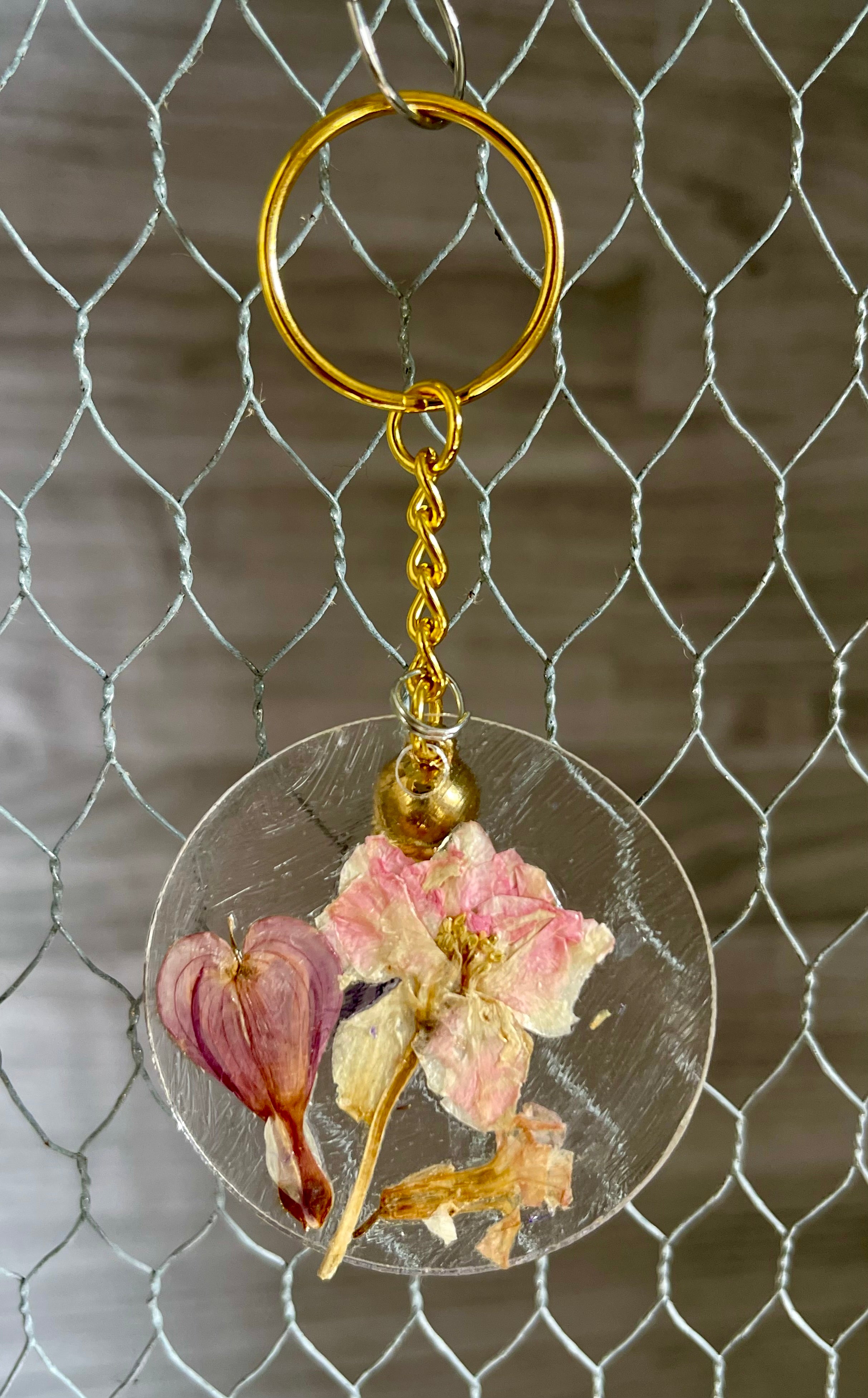 Pressed flower acrylic keychain