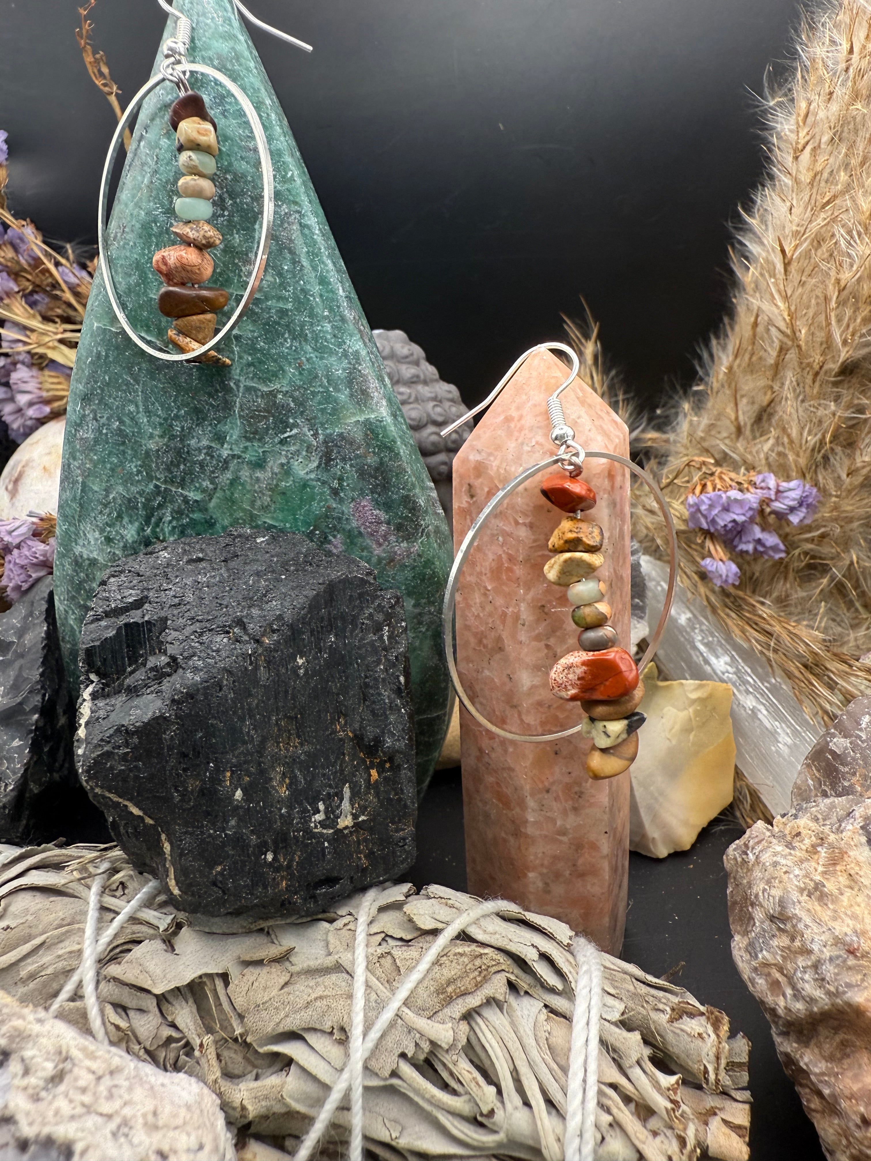 Jasper stone Dangle Earrings