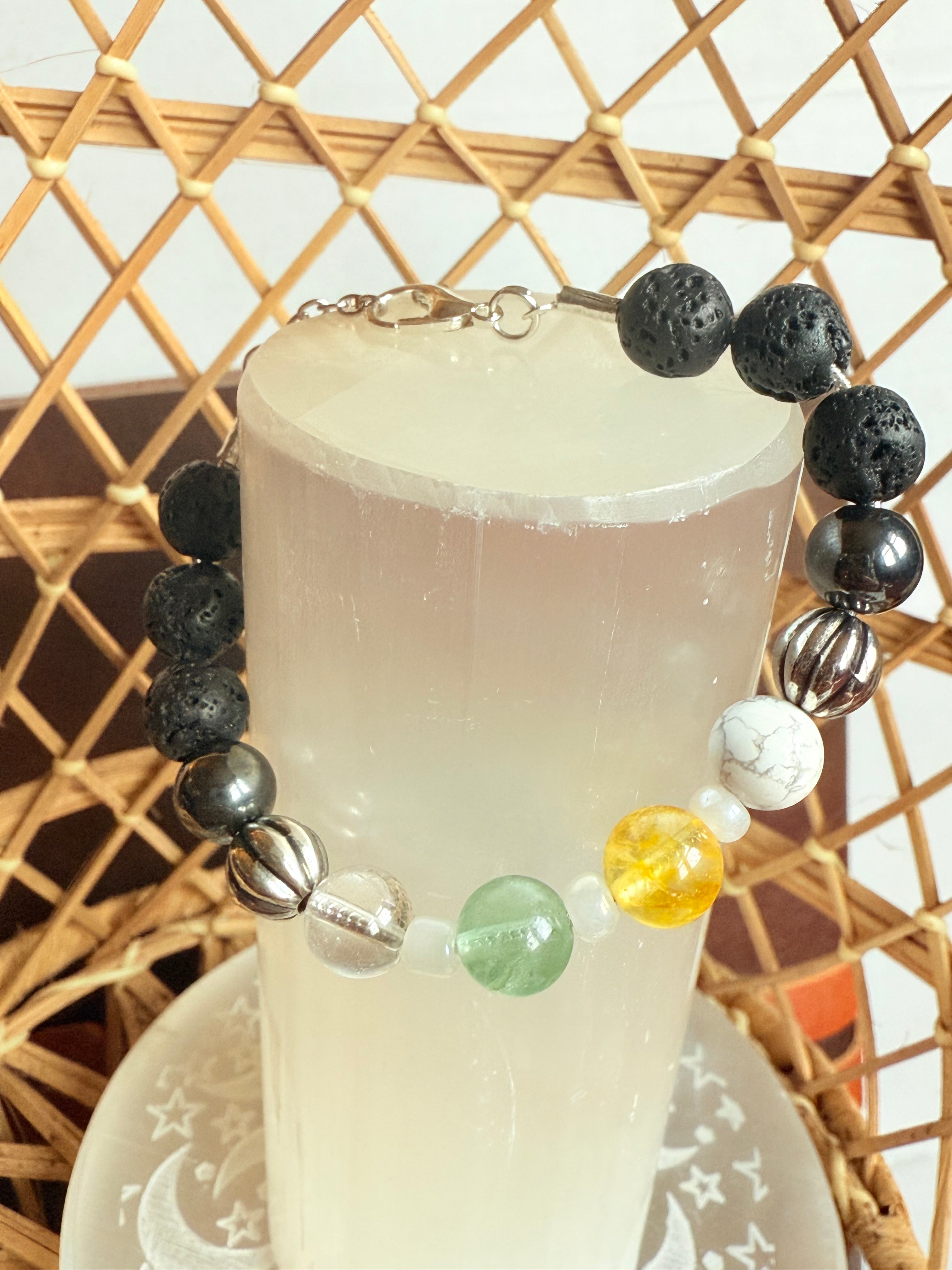 Clear Quartz | Fluorite | Citrine | Howlite | Lava stone
