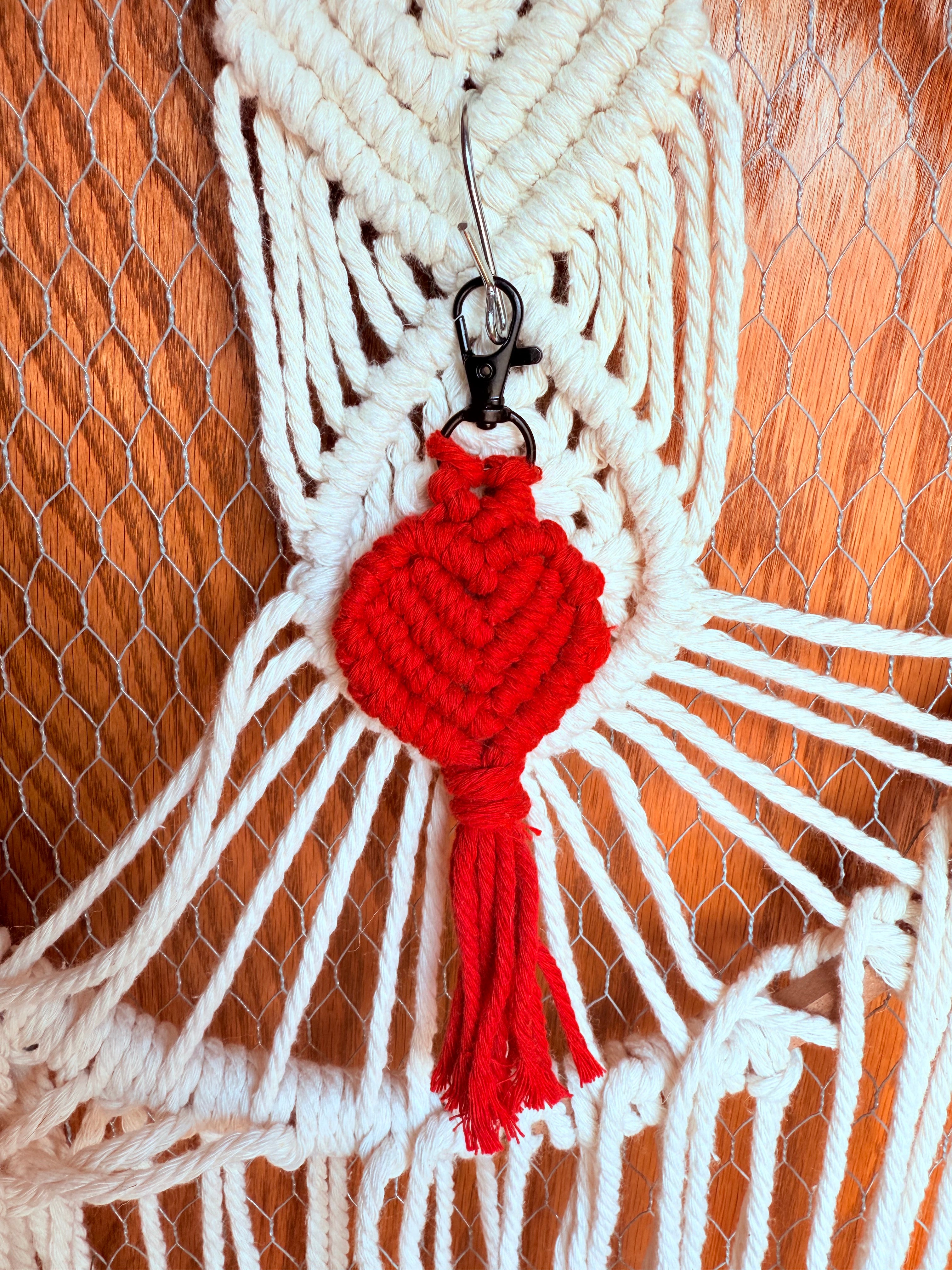 Macrame Heart Keychain || PREORDER ||